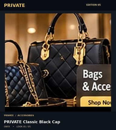 PRIVATE Classic Black Cap, view 5