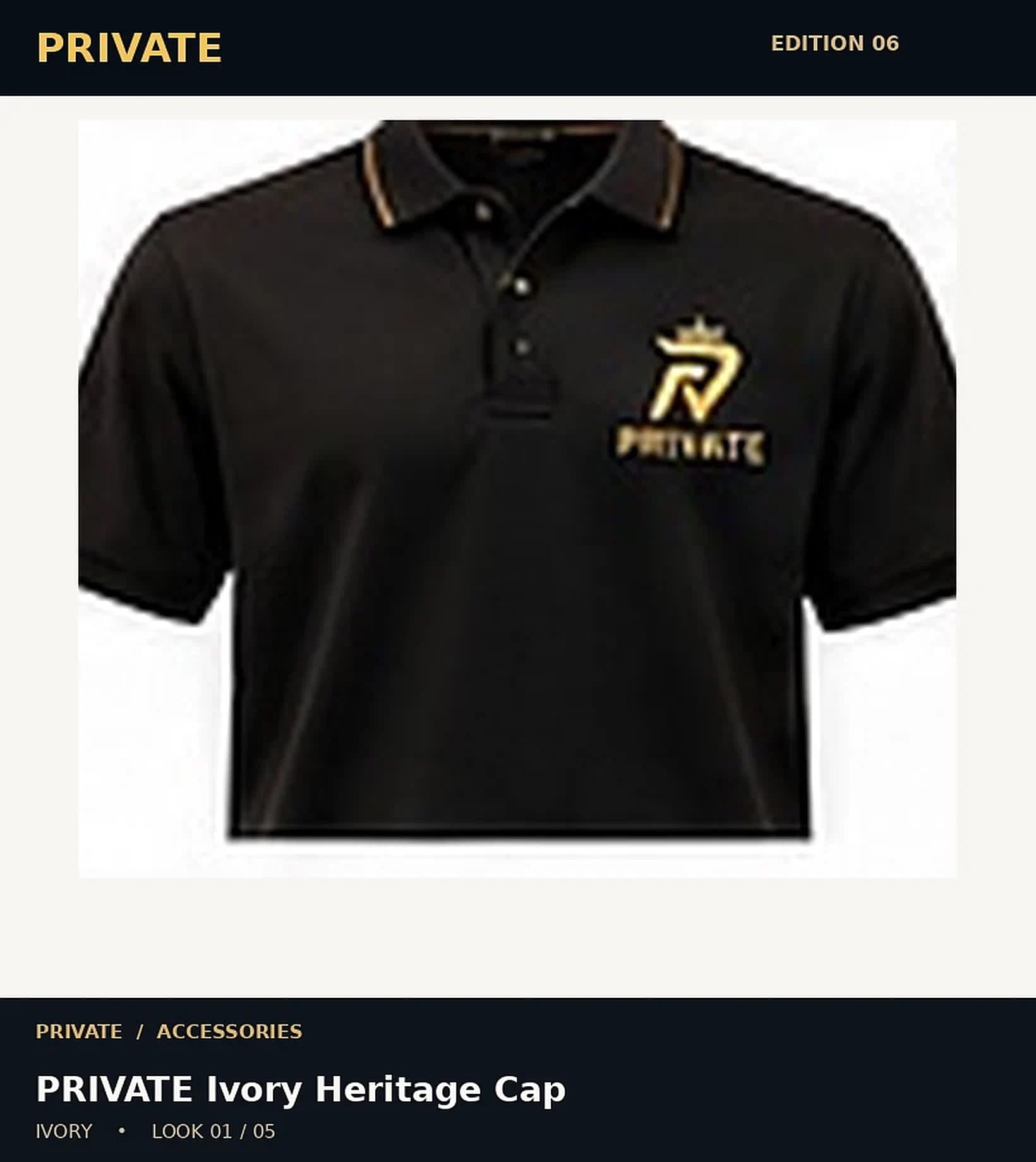 PRIVATE Ivory Heritage Cap — editorial view 1