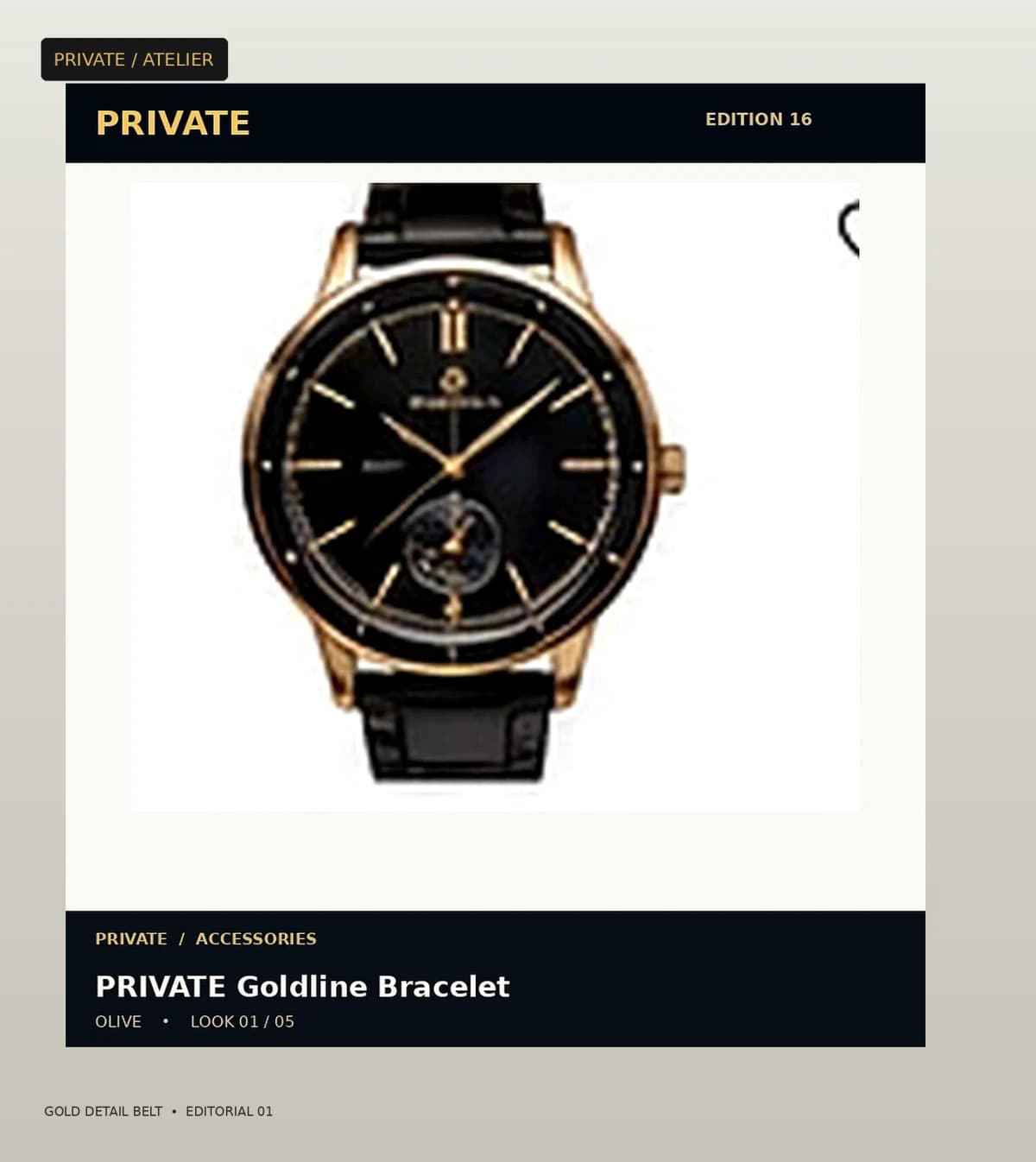 PRIVATE Gold Detail Belt