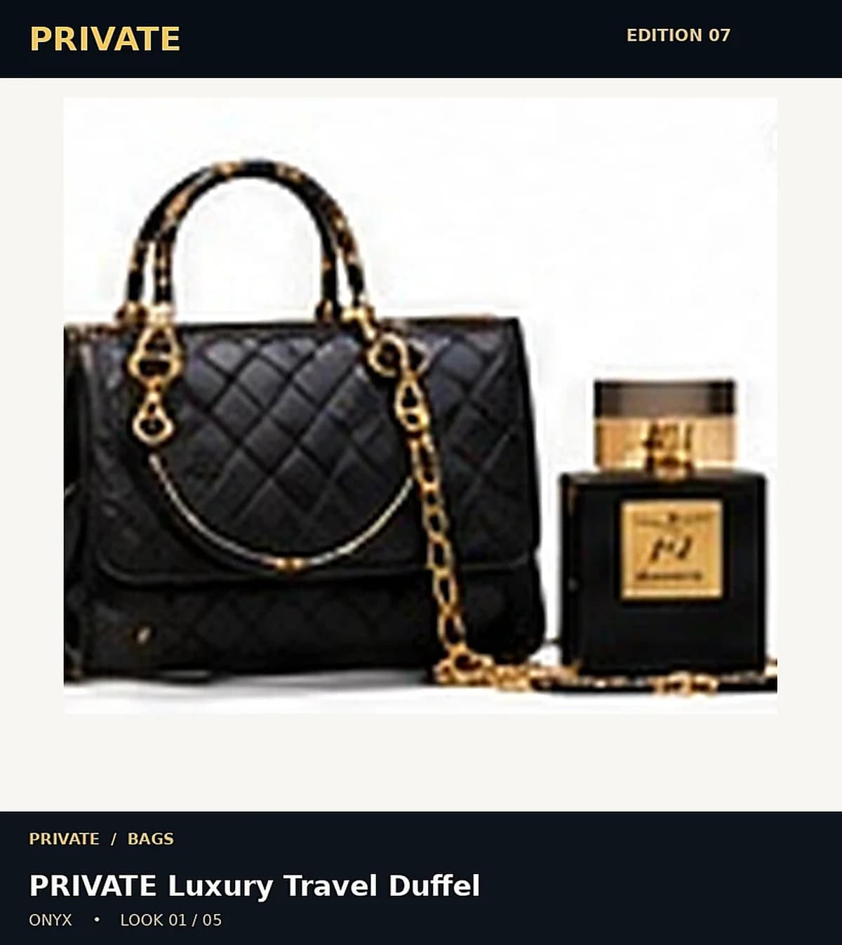 PRIVATE Luxury Travel Duffel