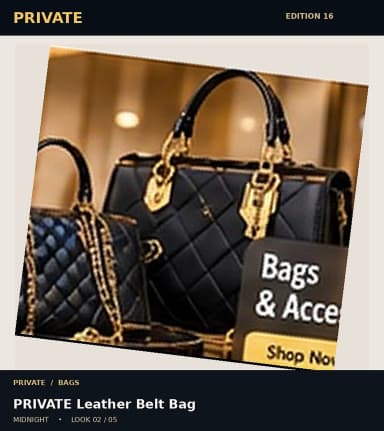 PRIVATE Leather Belt Bag, view 2