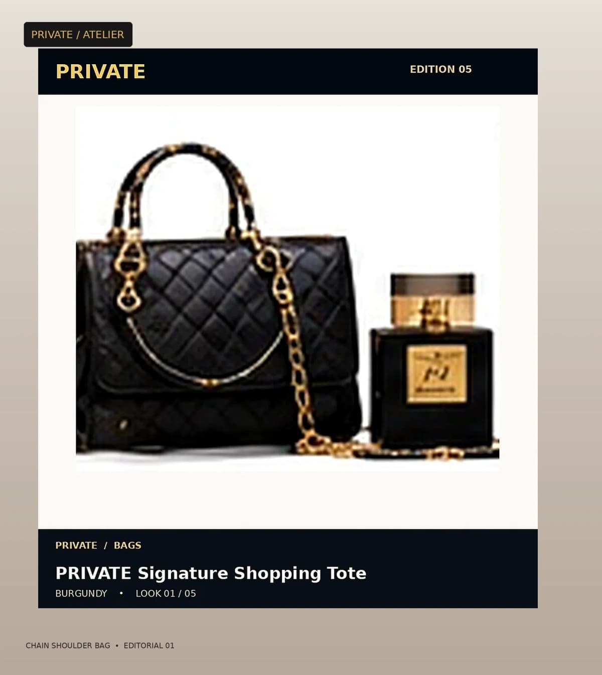 PRIVATE Chain Shoulder Bag