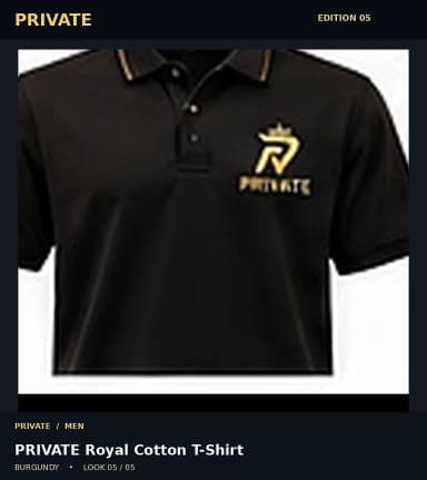 PRIVATE Royal Cotton T-Shirt, view 5