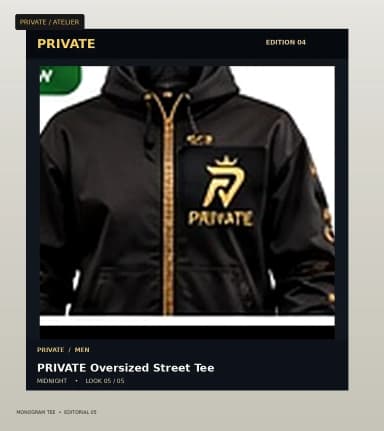 PRIVATE Monogram Tee, view 5