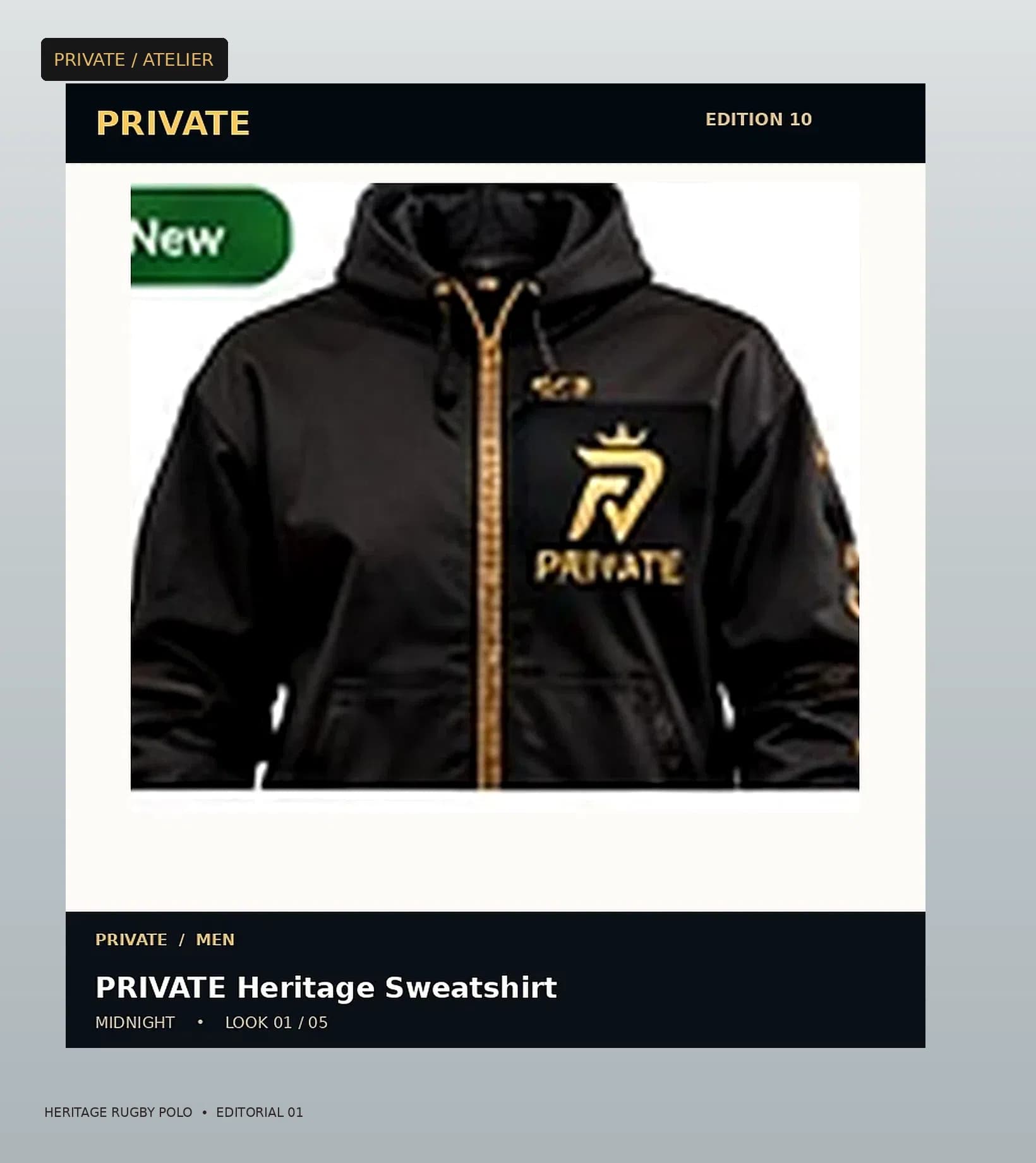 PRIVATE Heritage Rugby Polo — editorial view 1