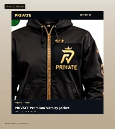PRIVATE Varsity Jacket, view 3