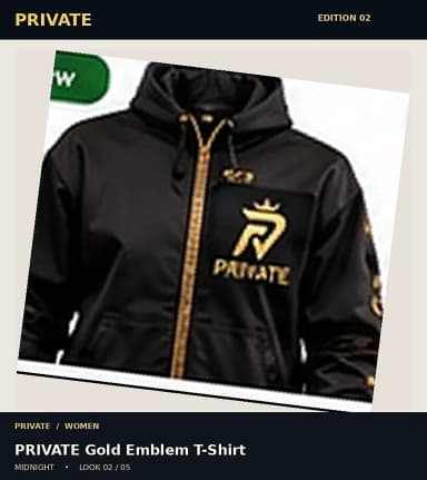 PRIVATE Gold Emblem T-Shirt, view 2
