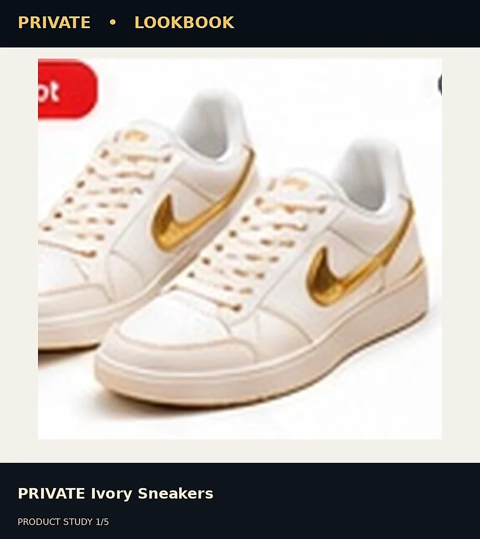 PRIVATE Ivory Sneakers — editorial view 1