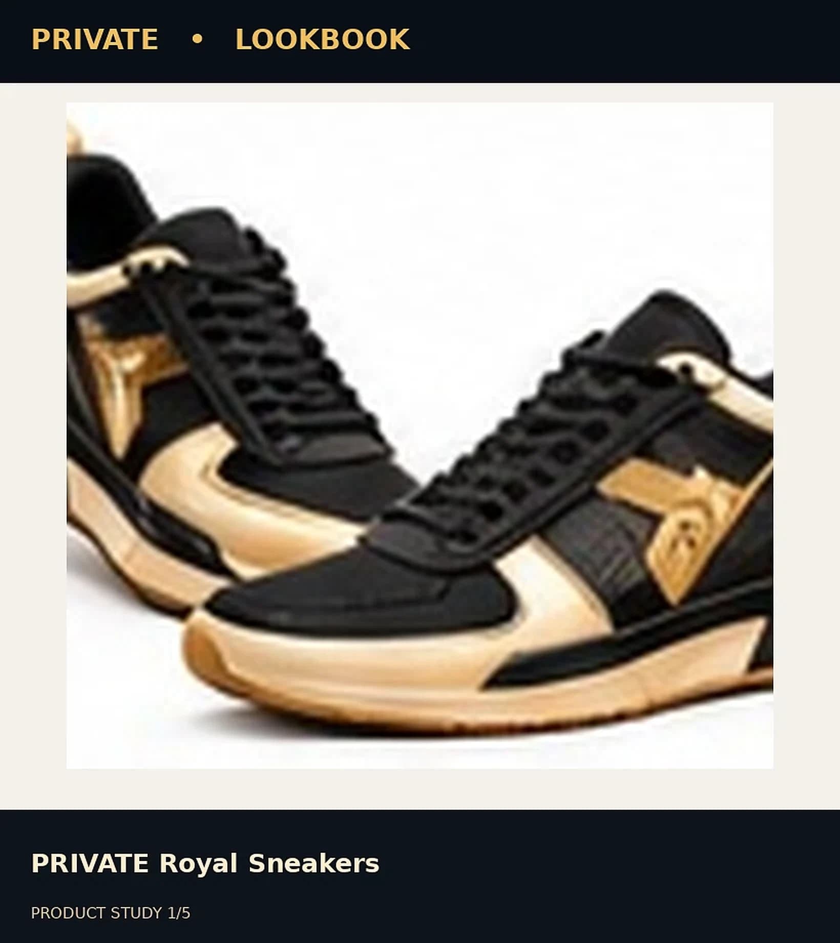 PRIVATE Royal Sneakers — editorial view 1